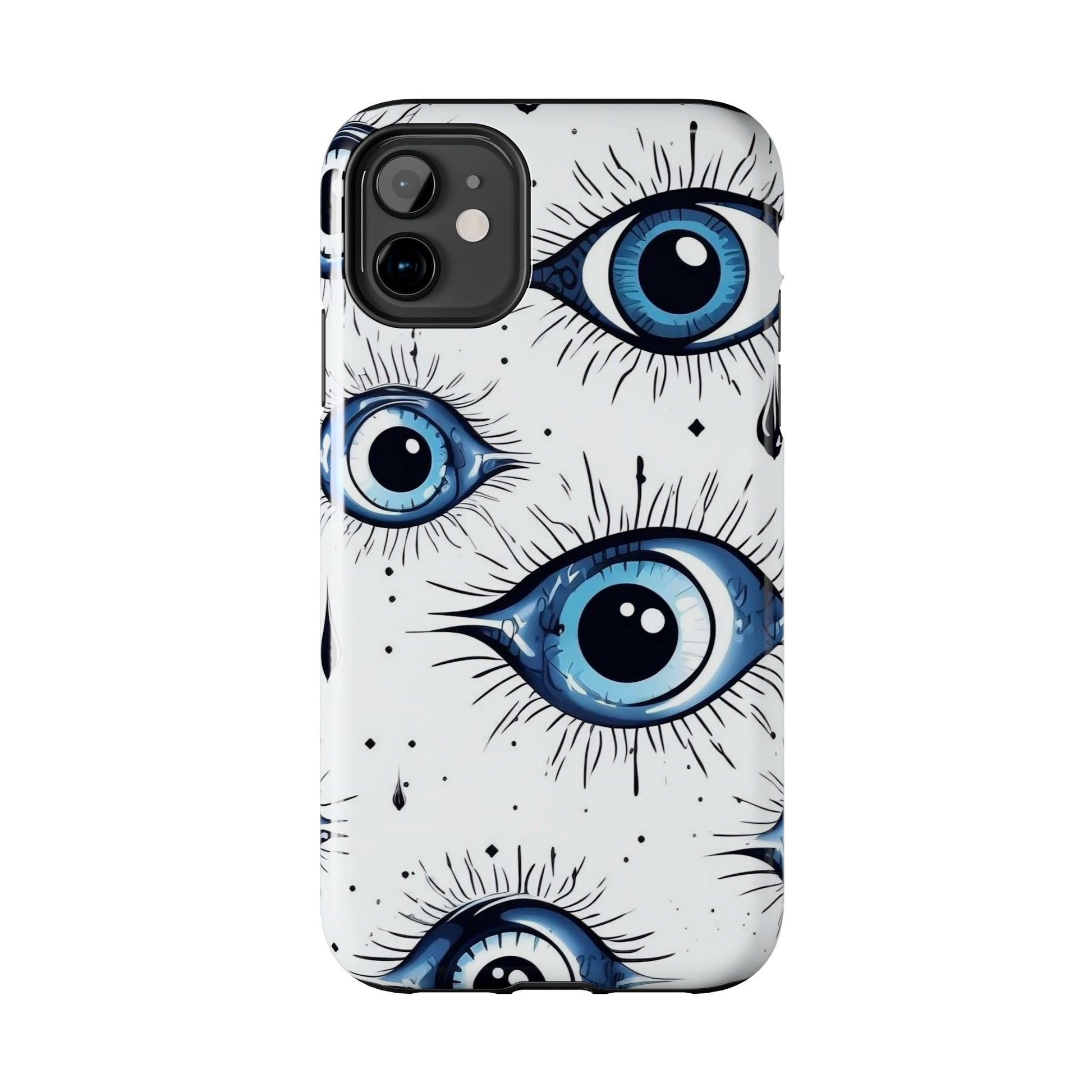 Stylish Eye Pattern Phone Case - Unique Blue Eyes Design Protective Cover for iPhone & Samsung Models | Tough Phone Cases Womens Eco Friendly Apparel