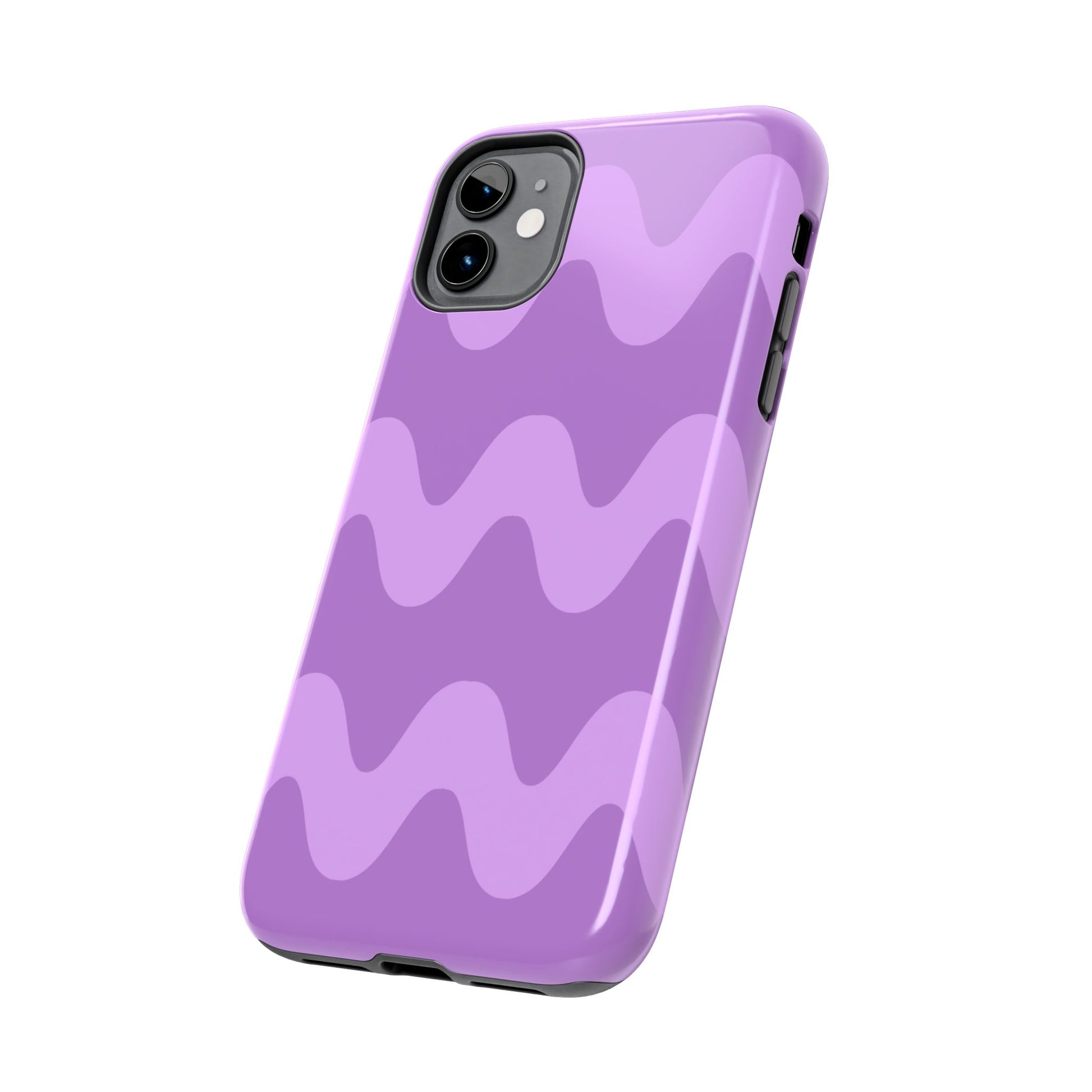 Stylish Purple Wavy Pattern Phone Case - Durable, Trendy, and Protective Cover for All Phone Models | Tough Phone Cases Womens Eco Friendly Apparel
