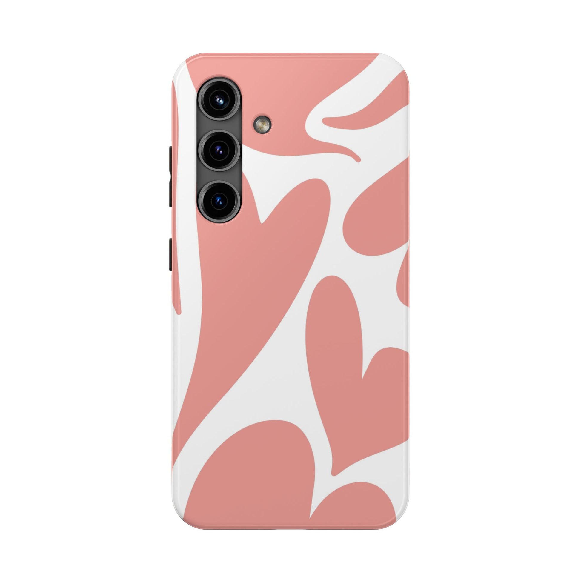 Pink Abstract Heart Pattern Phone Case - Stylish Protective Cover for iPhone and Android Models | Tough Phone Cases Womens Eco Friendly Apparel