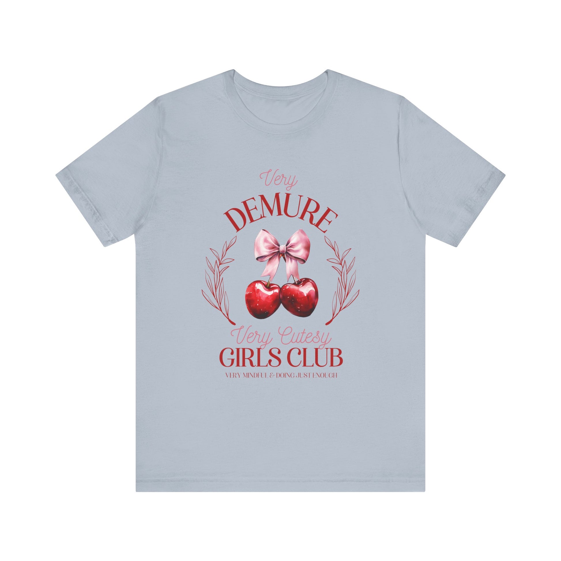 Very Demure, Very Cutesy Vintage Graphic Tee 🌸✨ Womens Eco Friendly Apparel Light Blue