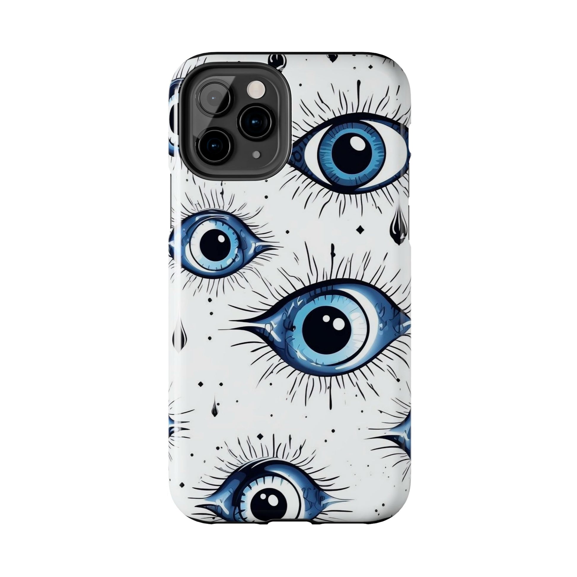 Stylish Eye Pattern Phone Case - Unique Blue Eyes Design Protective Cover for iPhone & Samsung Models | Tough Phone Cases Womens Eco Friendly Apparel