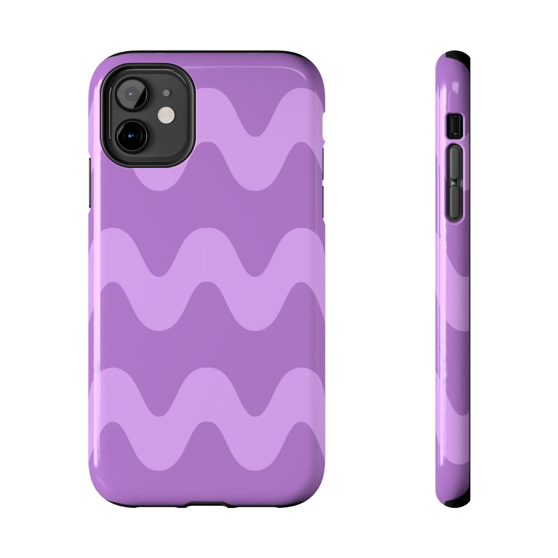 Stylish Purple Wavy Pattern Phone Case - Durable, Trendy, and Protective Cover for All Phone Models | Tough Phone Cases Womens Eco Friendly Apparel iPhone 11