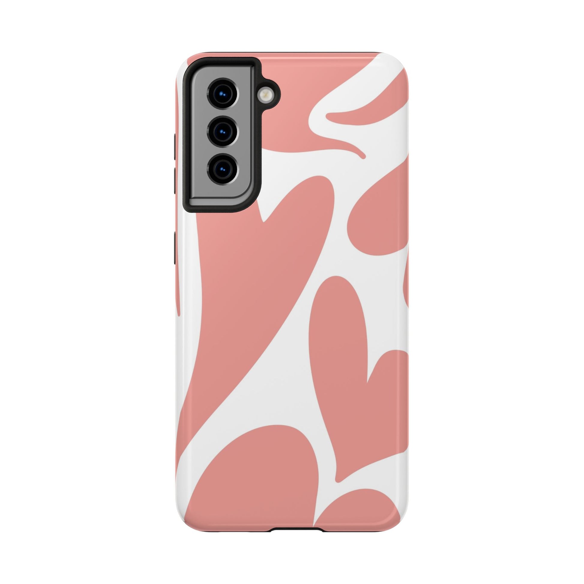 Pink Abstract Heart Pattern Phone Case - Stylish Protective Cover for iPhone and Android Models | Tough Phone Cases Womens Eco Friendly Apparel