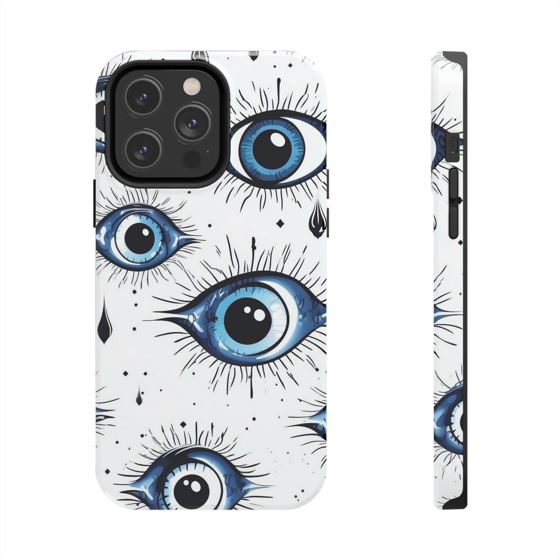 Stylish Eye Pattern Phone Case - Unique Blue Eyes Design Protective Cover for iPhone & Samsung Models | Tough Phone Cases Womens Eco Friendly Apparel iPhone 14 Pro Max