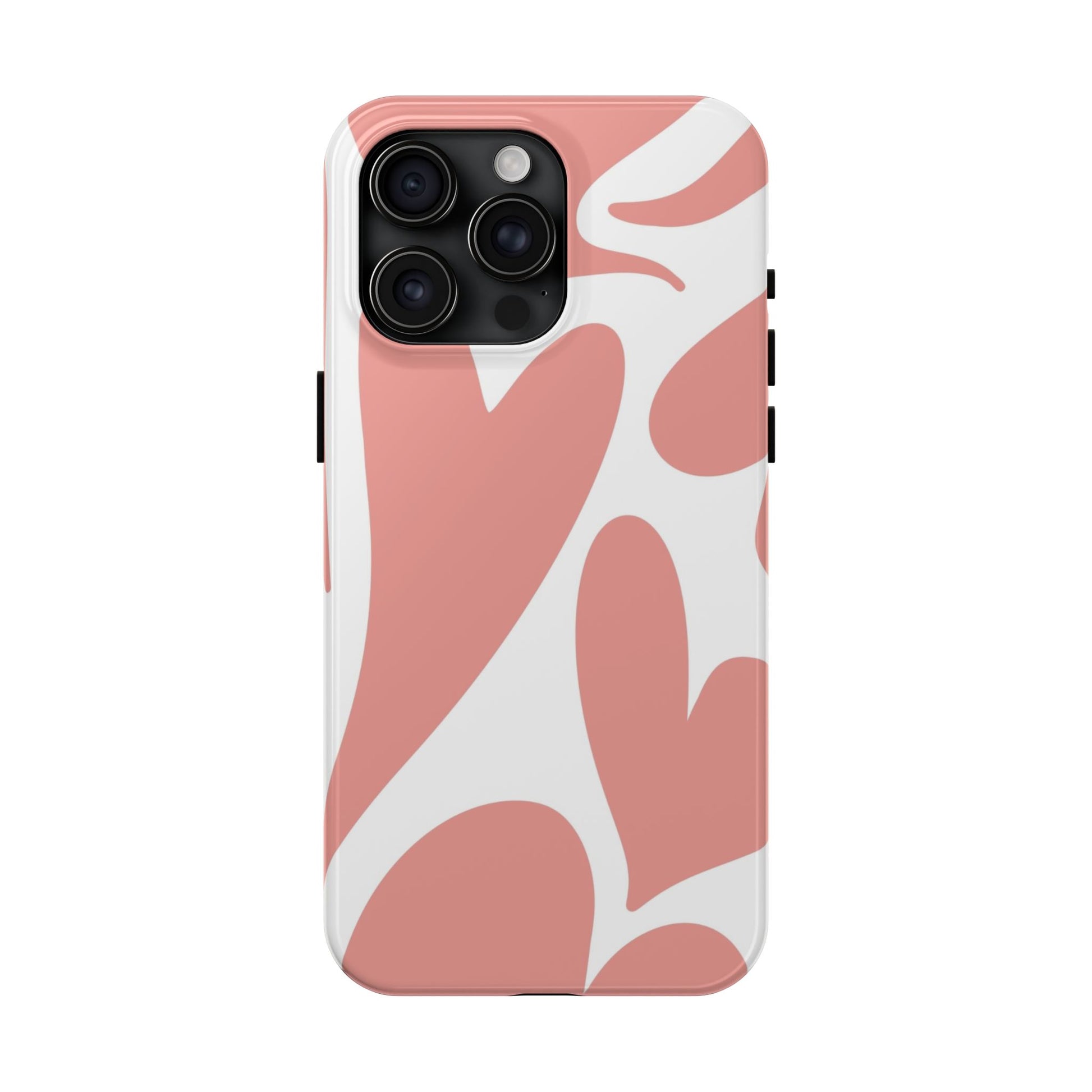 Pink Abstract Heart Pattern Phone Case - Stylish Protective Cover for iPhone and Android Models | Tough Phone Cases Womens Eco Friendly Apparel