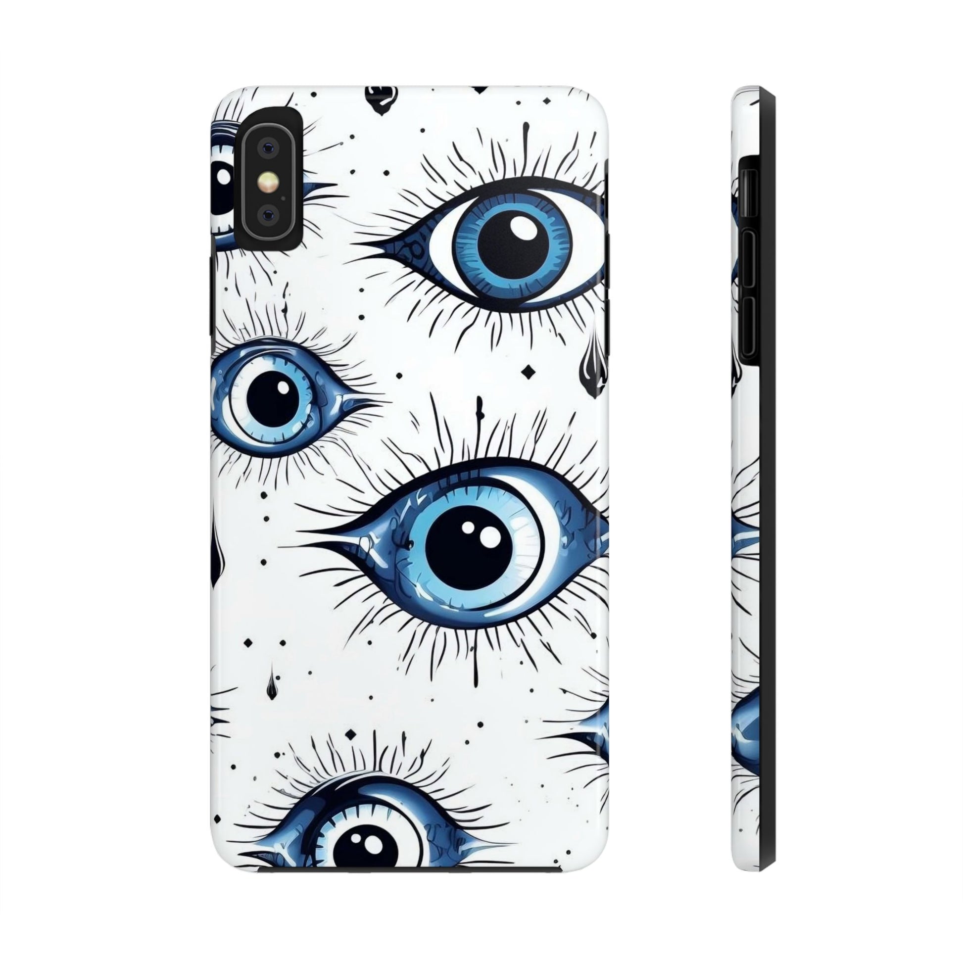 Stylish Eye Pattern Phone Case - Unique Blue Eyes Design Protective Cover for iPhone & Samsung Models | Tough Phone Cases Womens Eco Friendly Apparel iPhone XS MAX