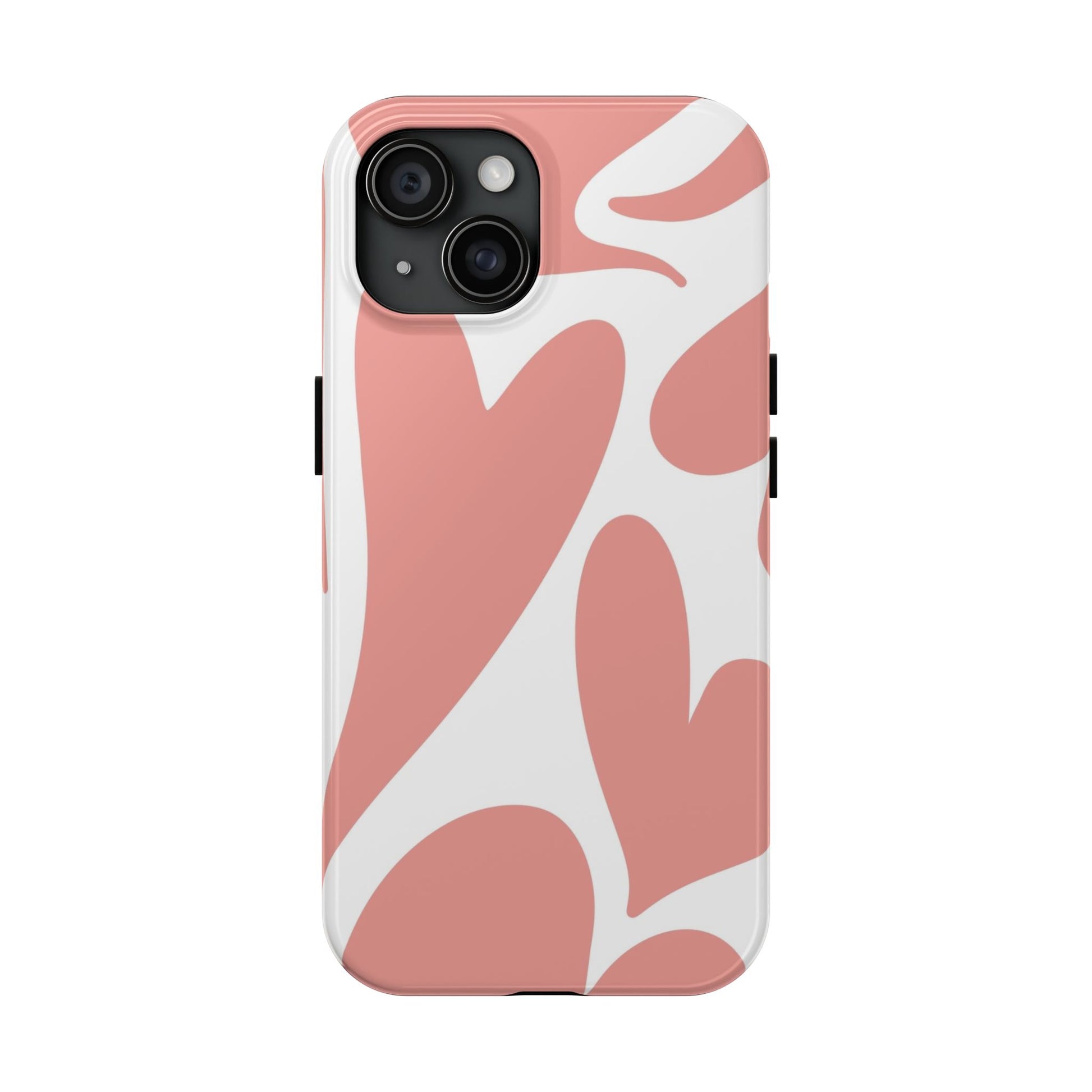 Pink Abstract Heart Pattern Phone Case - Stylish Protective Cover for iPhone and Android Models | Tough Phone Cases Womens Eco Friendly Apparel