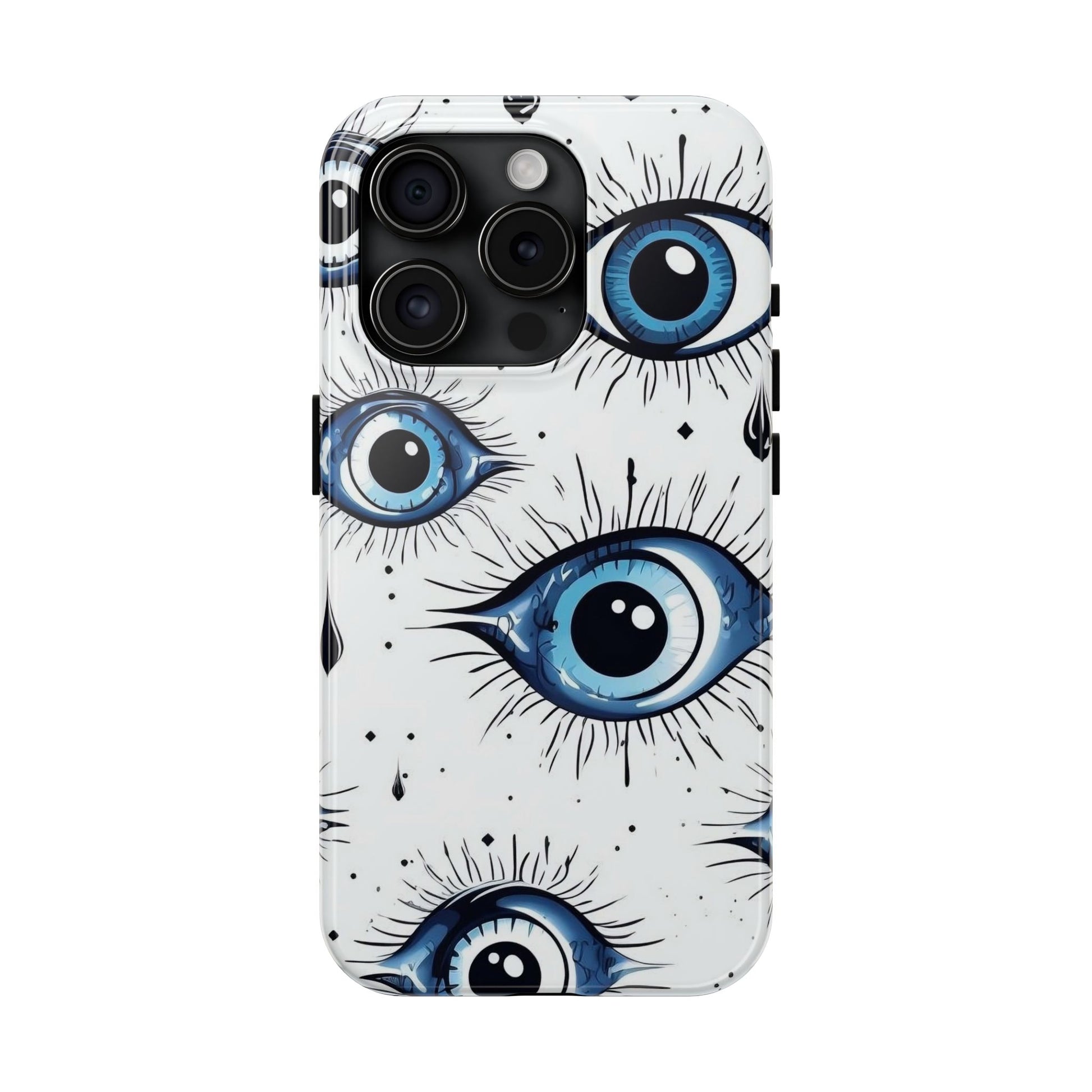 Stylish Eye Pattern Phone Case - Unique Blue Eyes Design Protective Cover for iPhone & Samsung Models | Tough Phone Cases Womens Eco Friendly Apparel