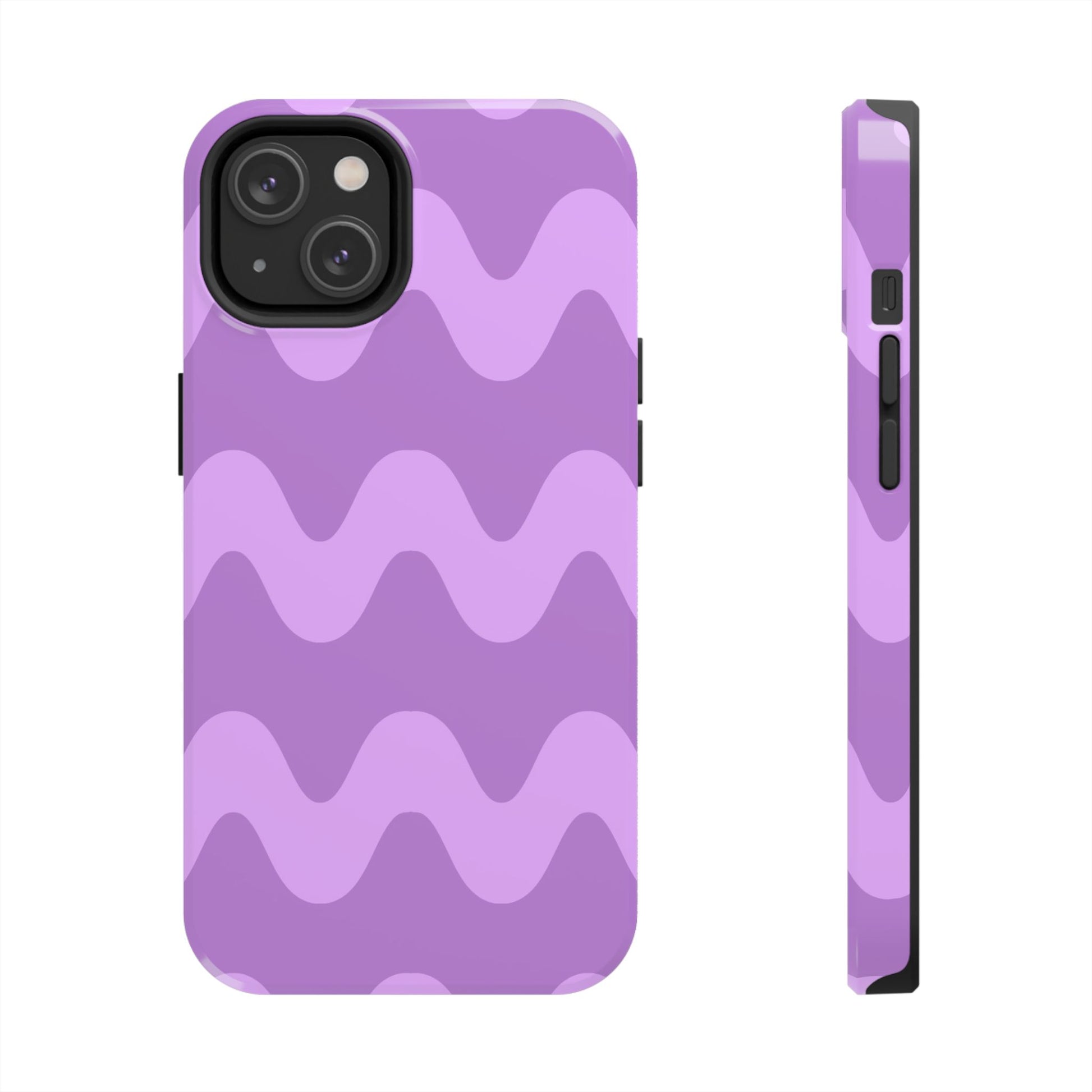 Stylish Purple Wavy Pattern Phone Case - Durable, Trendy, and Protective Cover for All Phone Models | Tough Phone Cases Womens Eco Friendly Apparel iPhone 14
