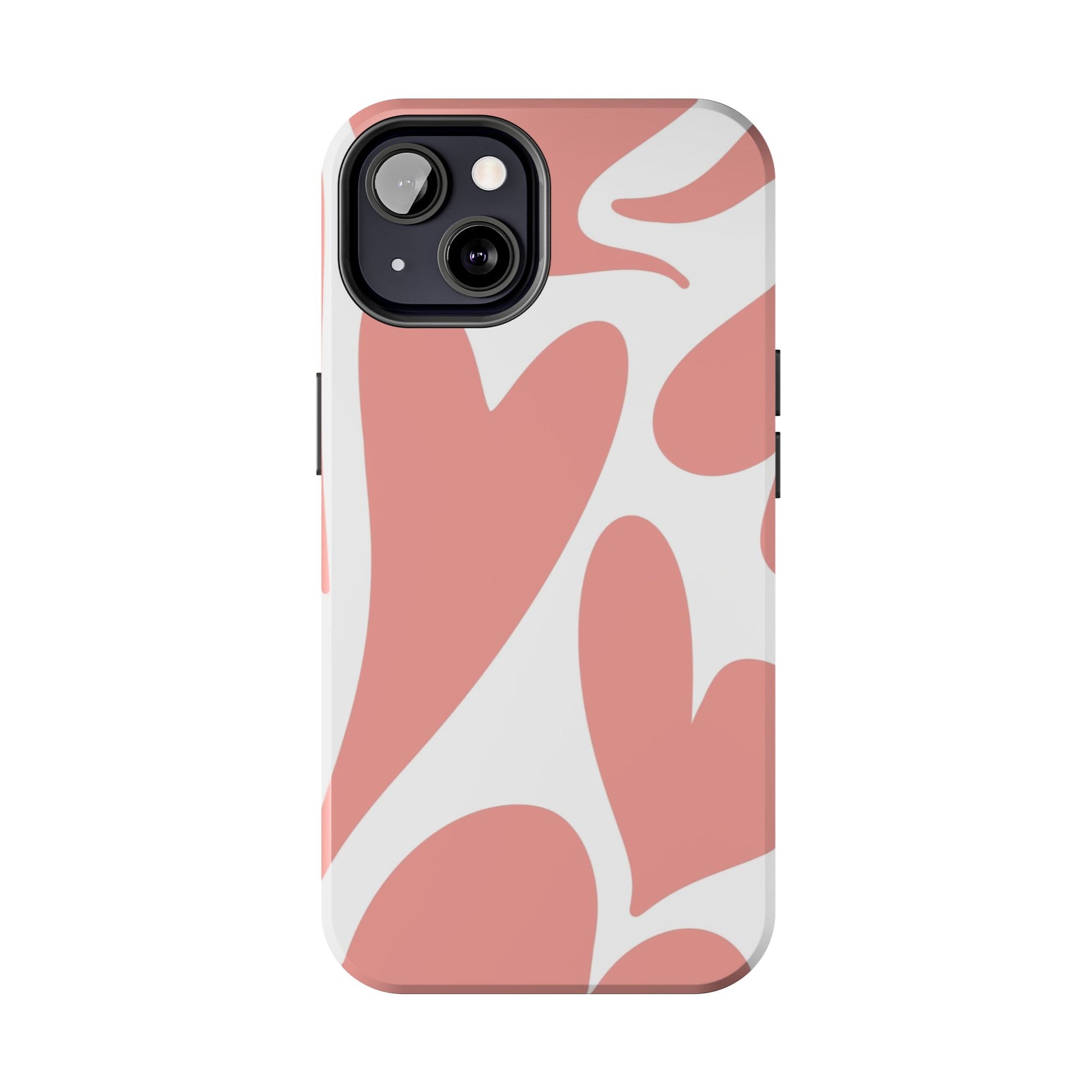 Pink Abstract Heart Pattern Phone Case - Stylish Protective Cover for iPhone and Android Models | Tough Phone Cases Womens Eco Friendly Apparel