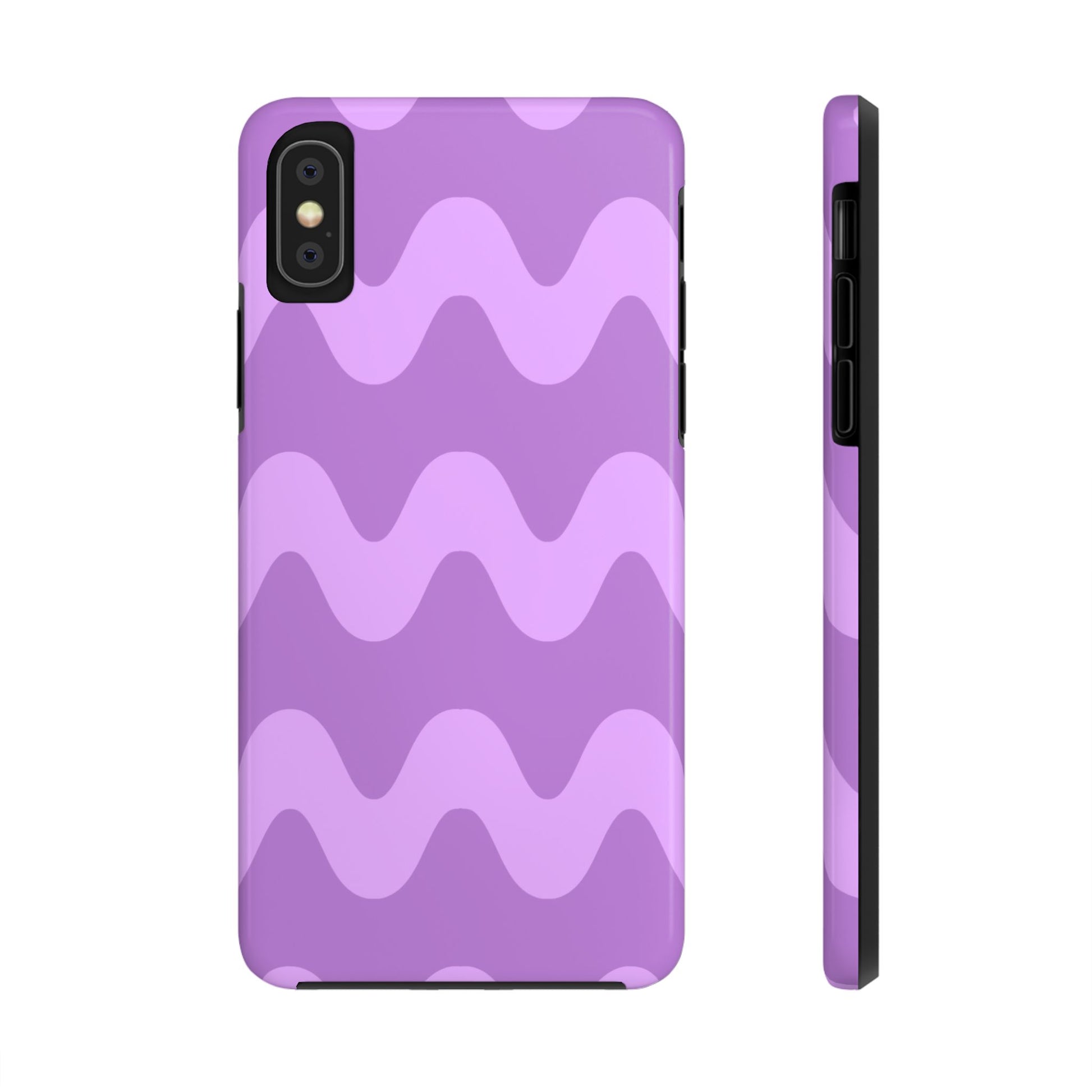 Stylish Purple Wavy Pattern Phone Case - Durable, Trendy, and Protective Cover for All Phone Models | Tough Phone Cases Womens Eco Friendly Apparel iPhone XS