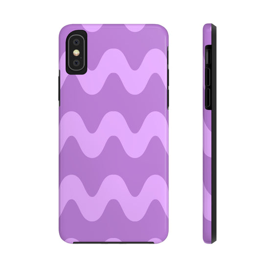 Stylish Purple Wavy Pattern Phone Case - Durable, Trendy, and Protective Cover for All Phone Models | Tough Phone Cases Womens Eco Friendly Apparel iPhone XS