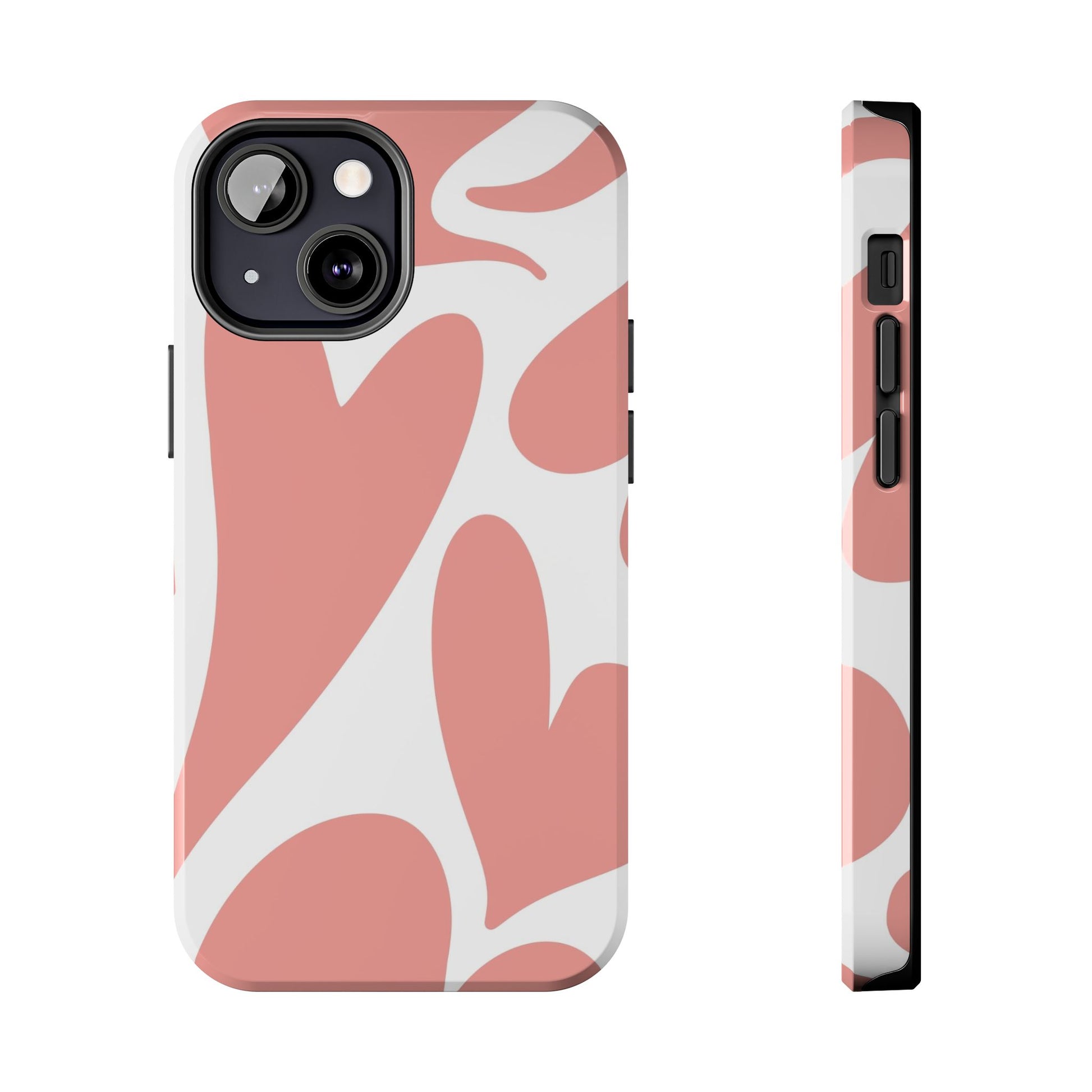 Pink Abstract Heart Pattern Phone Case - Stylish Protective Cover for iPhone and Android Models | Tough Phone Cases Womens Eco Friendly Apparel iPhone 13 Mini