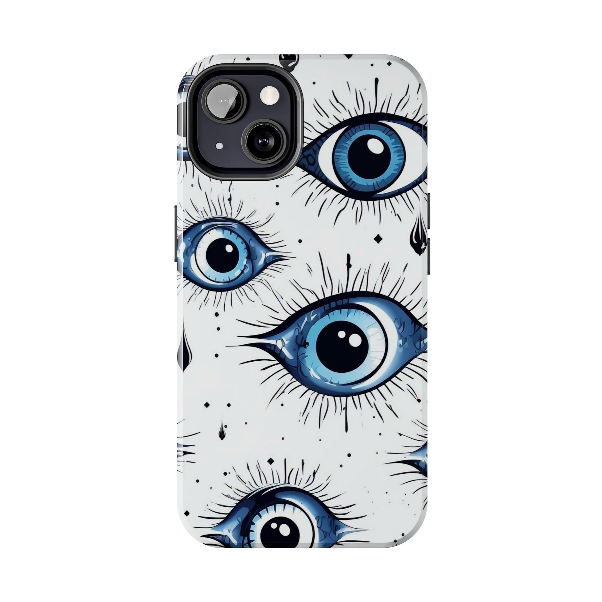 Stylish Eye Pattern Phone Case - Unique Blue Eyes Design Protective Cover for iPhone & Samsung Models | Tough Phone Cases Womens Eco Friendly Apparel