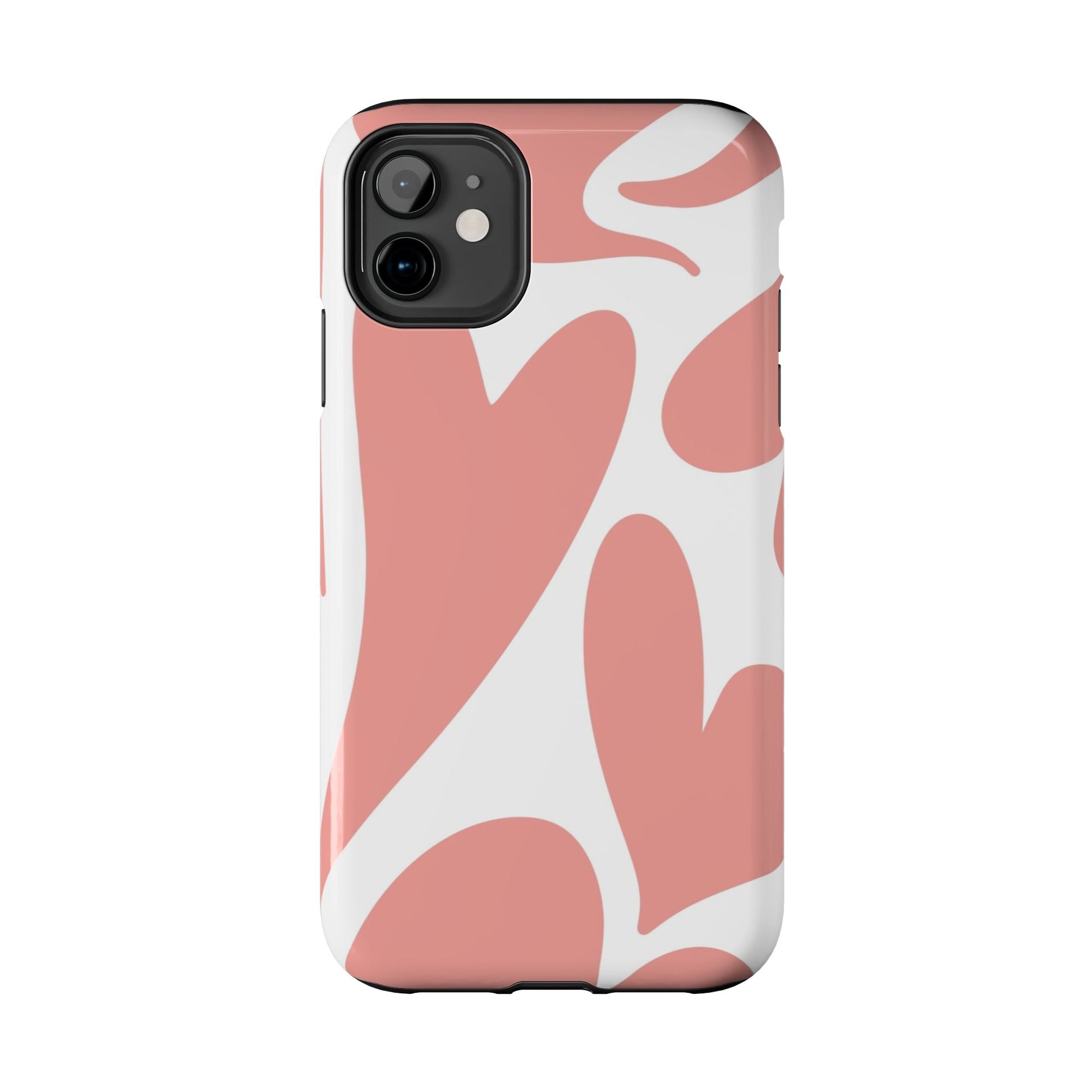 Pink Abstract Heart Pattern Phone Case - Stylish Protective Cover for iPhone and Android Models | Tough Phone Cases Womens Eco Friendly Apparel