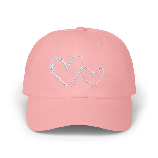 Romantic Heart Embroidered Baseball Hat Womens Eco Friendly Apparel Pink One size