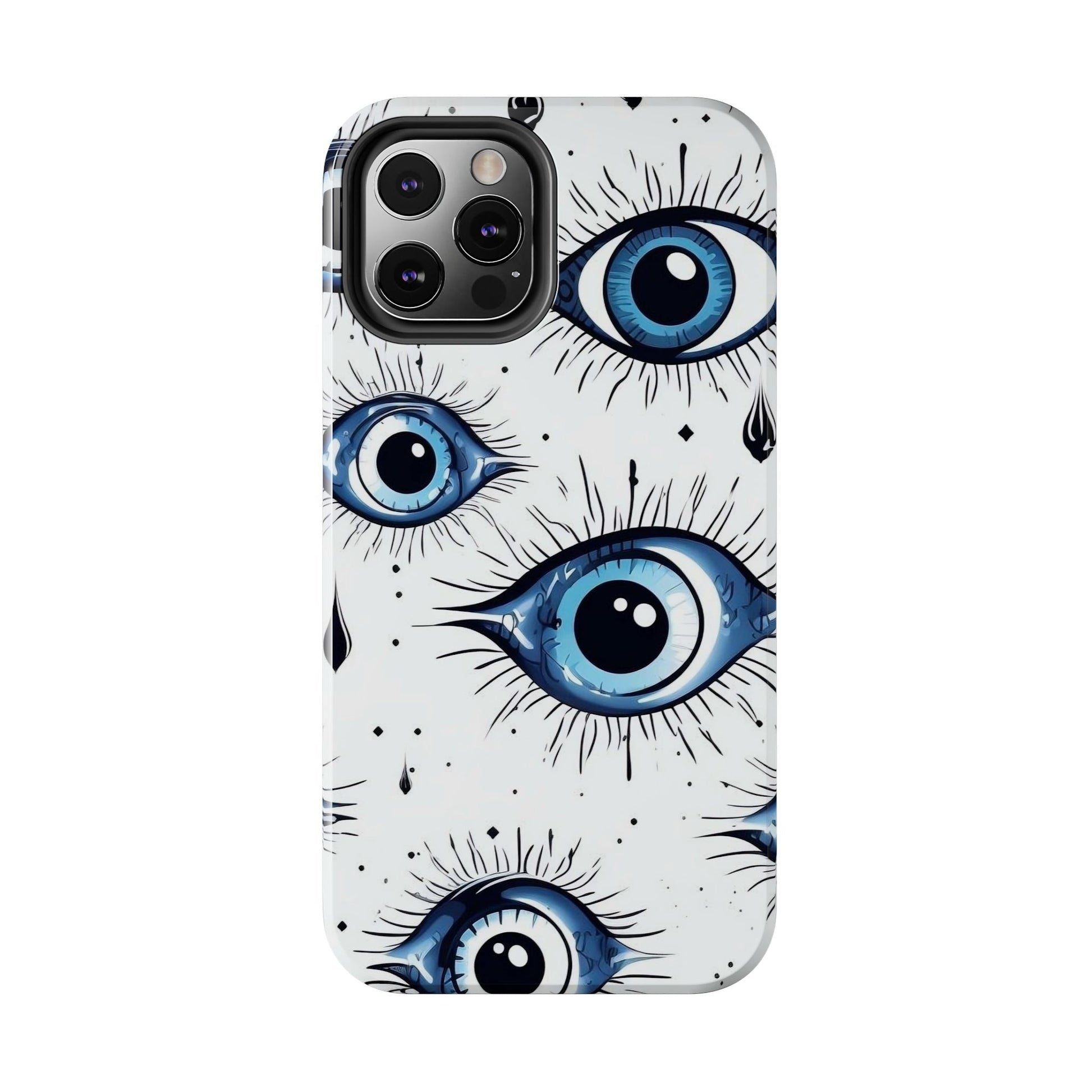 Stylish Eye Pattern Phone Case - Unique Blue Eyes Design Protective Cover for iPhone & Samsung Models | Tough Phone Cases Womens Eco Friendly Apparel