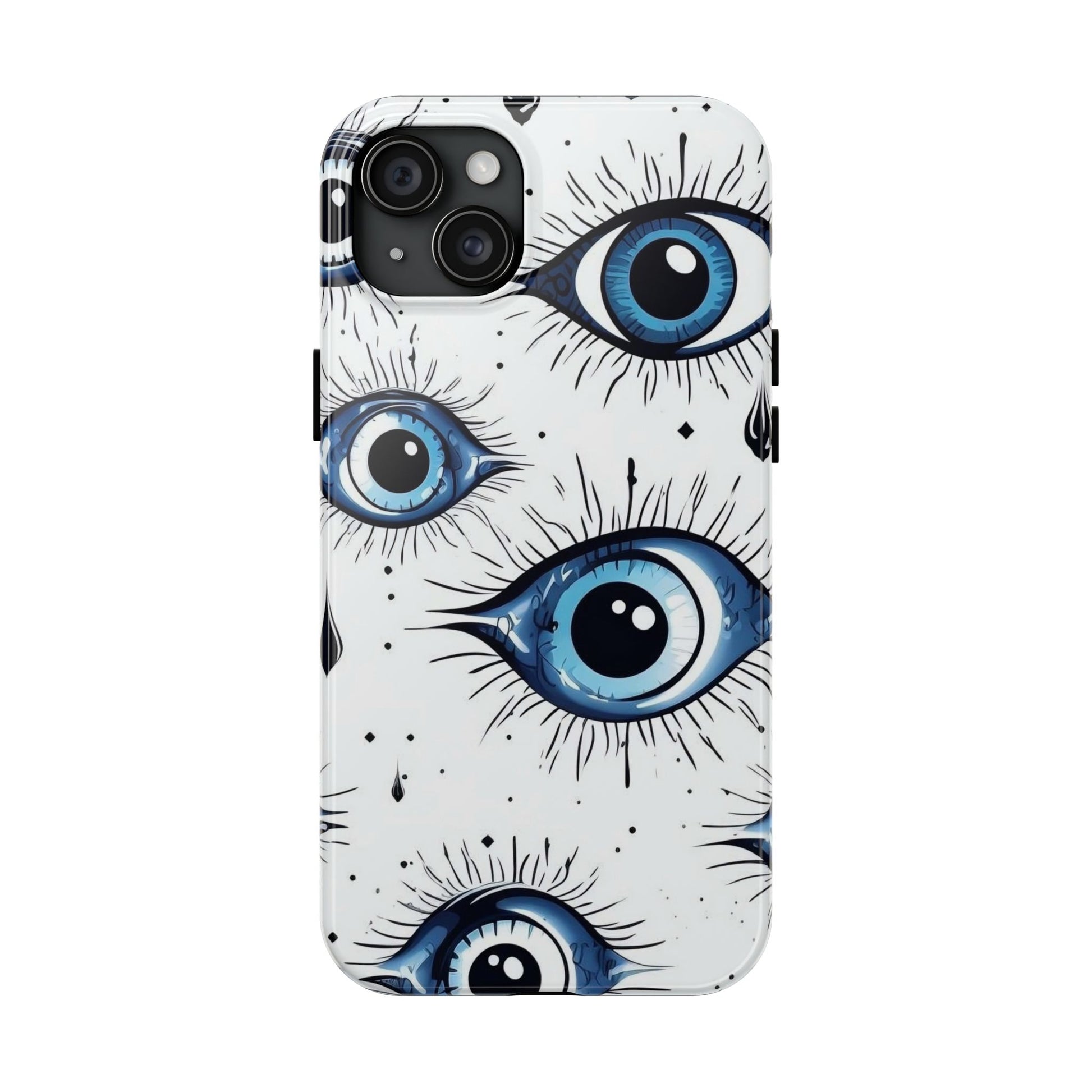 Stylish Eye Pattern Phone Case - Unique Blue Eyes Design Protective Cover for iPhone & Samsung Models | Tough Phone Cases Womens Eco Friendly Apparel