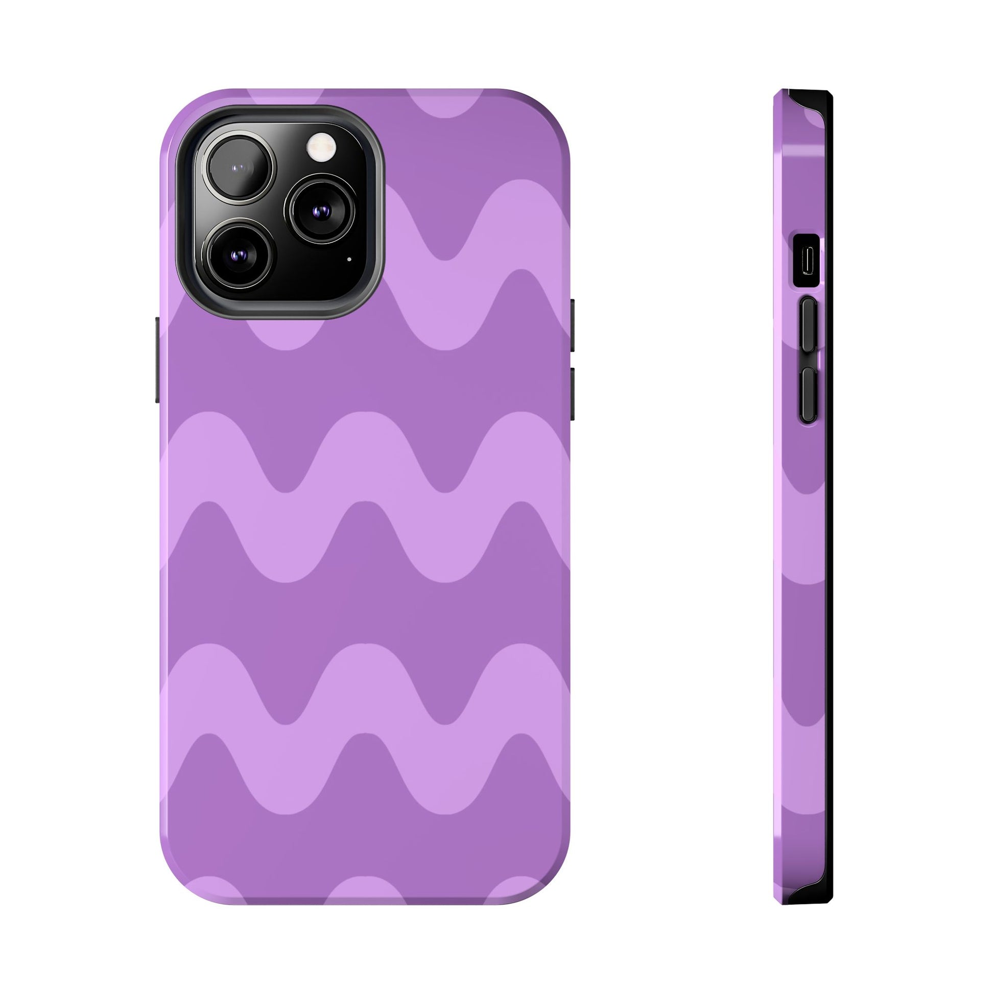 Stylish Purple Wavy Pattern Phone Case - Durable, Trendy, and Protective Cover for All Phone Models | Tough Phone Cases Womens Eco Friendly Apparel iPhone 13 Pro Max