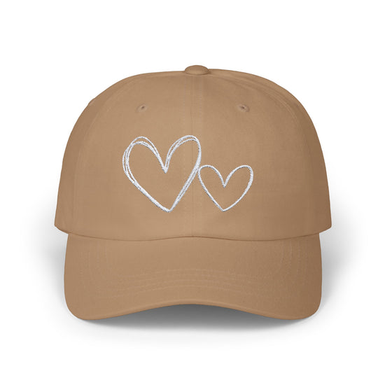 Romantic Heart Embroidered Baseball Hat Womens Eco Friendly Apparel Khaki One size
