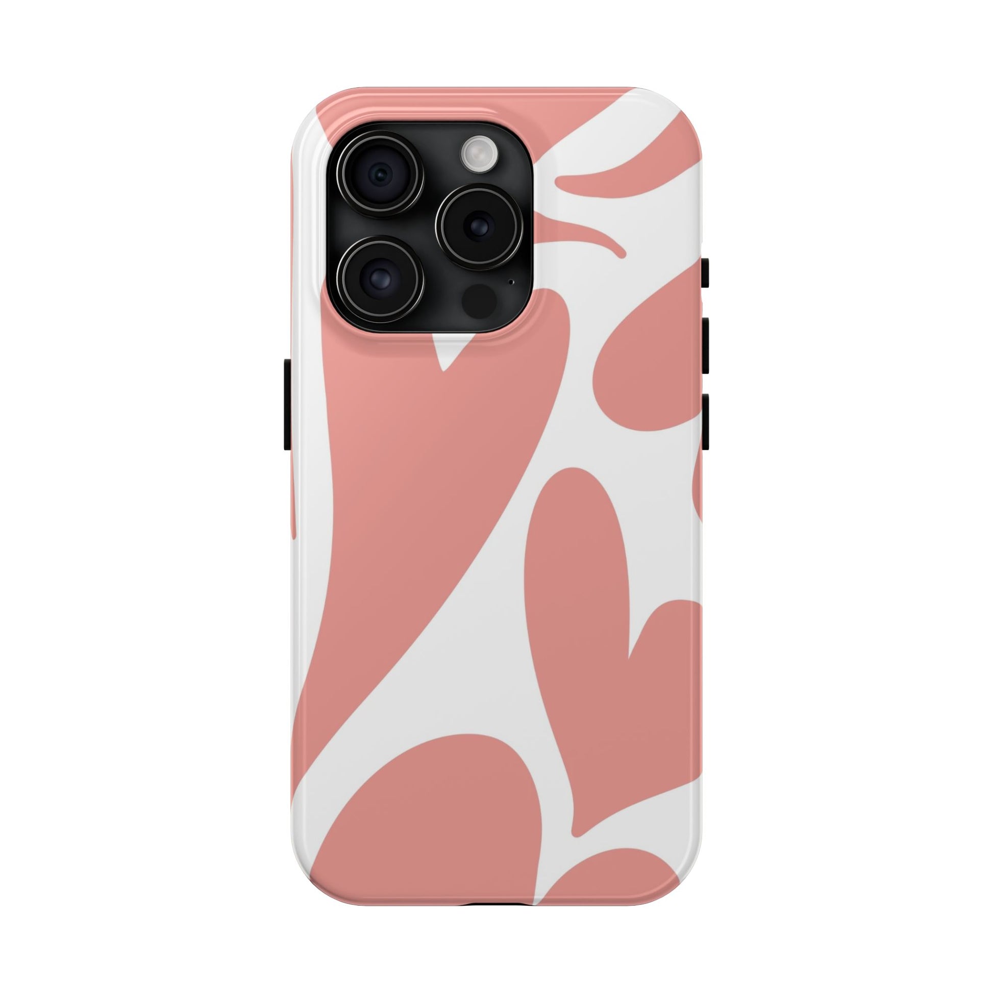 Pink Abstract Heart Pattern Phone Case - Stylish Protective Cover for iPhone and Android Models | Tough Phone Cases Womens Eco Friendly Apparel