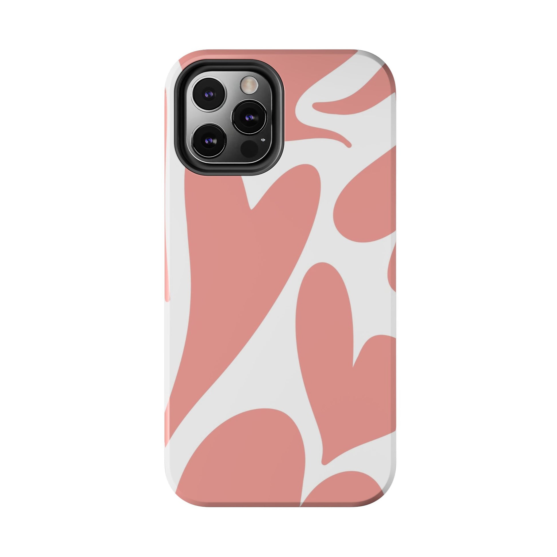 Pink Abstract Heart Pattern Phone Case - Stylish Protective Cover for iPhone and Android Models | Tough Phone Cases Womens Eco Friendly Apparel