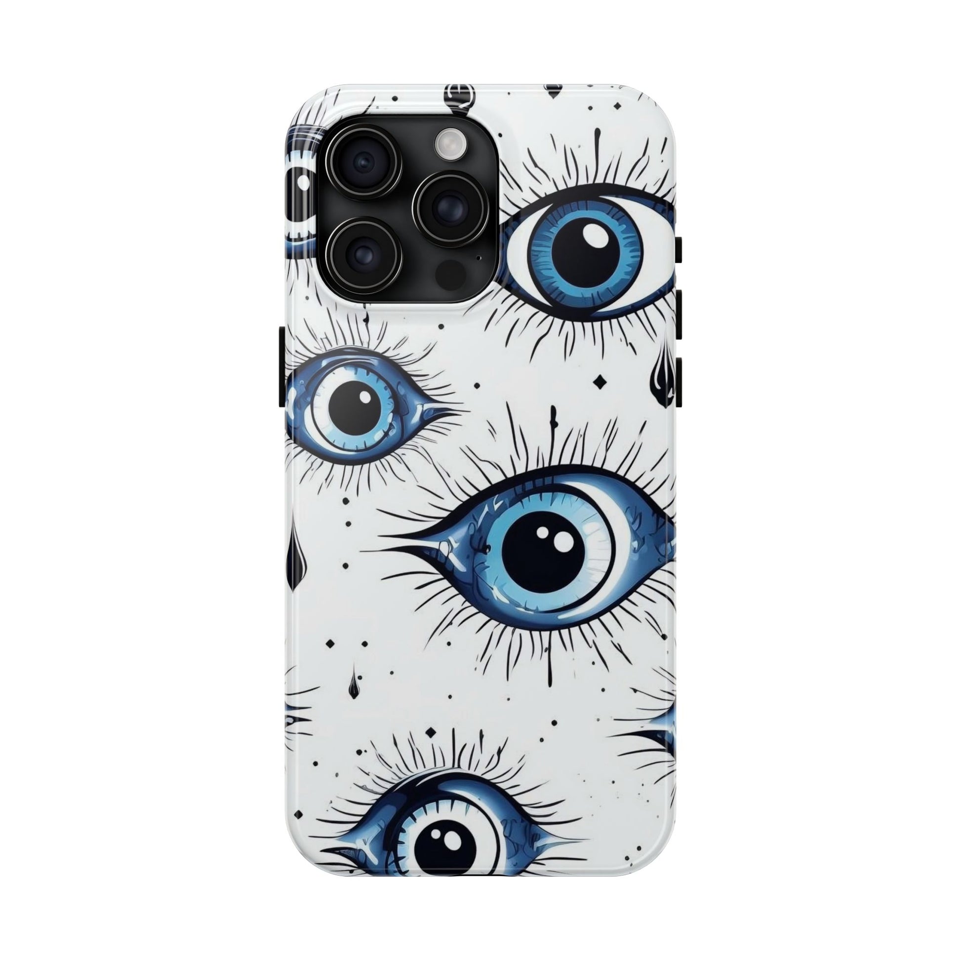 Stylish Eye Pattern Phone Case - Unique Blue Eyes Design Protective Cover for iPhone & Samsung Models | Tough Phone Cases Womens Eco Friendly Apparel