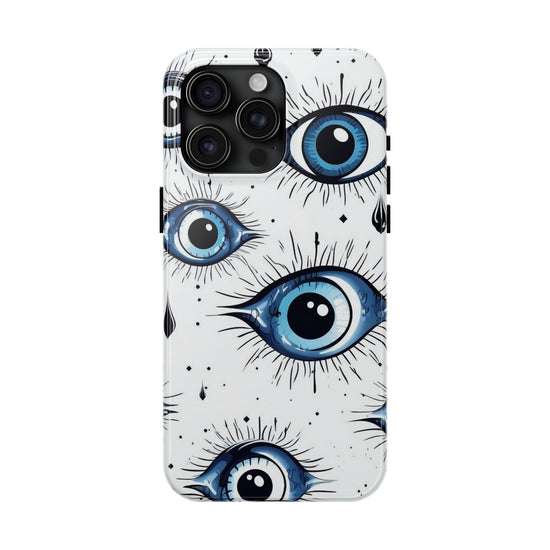 Stylish Eye Pattern Phone Case - Unique Blue Eyes Design Protective Cover for iPhone & Samsung Models | Tough Phone Cases Womens Eco Friendly Apparel