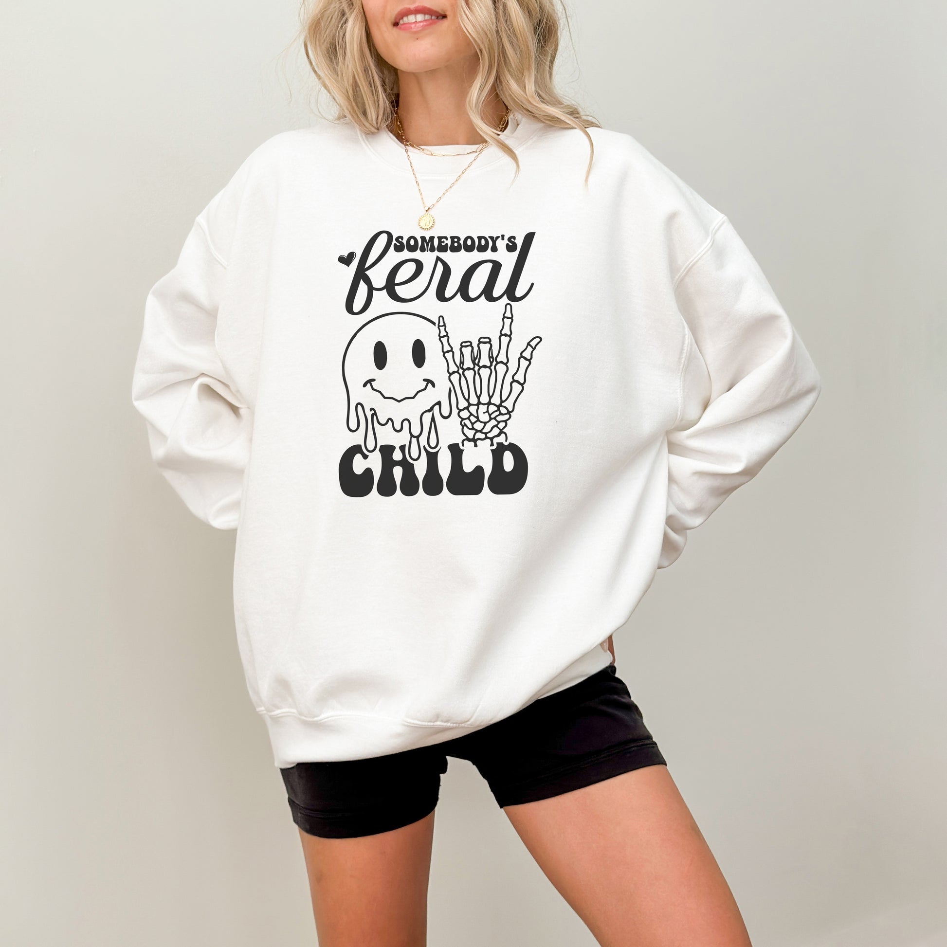 Somebody's Feral Child Crewneck Womens Eco Friendly Apparel