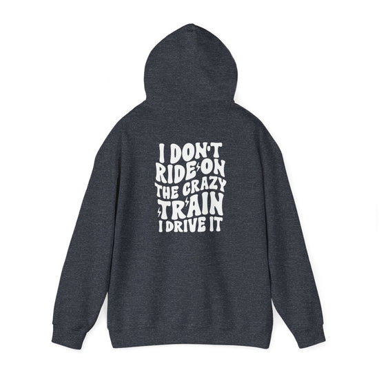 Crazy Train Driver Funny Hoodie Womens Eco Friendly Apparel Heather Sport Dark Navy