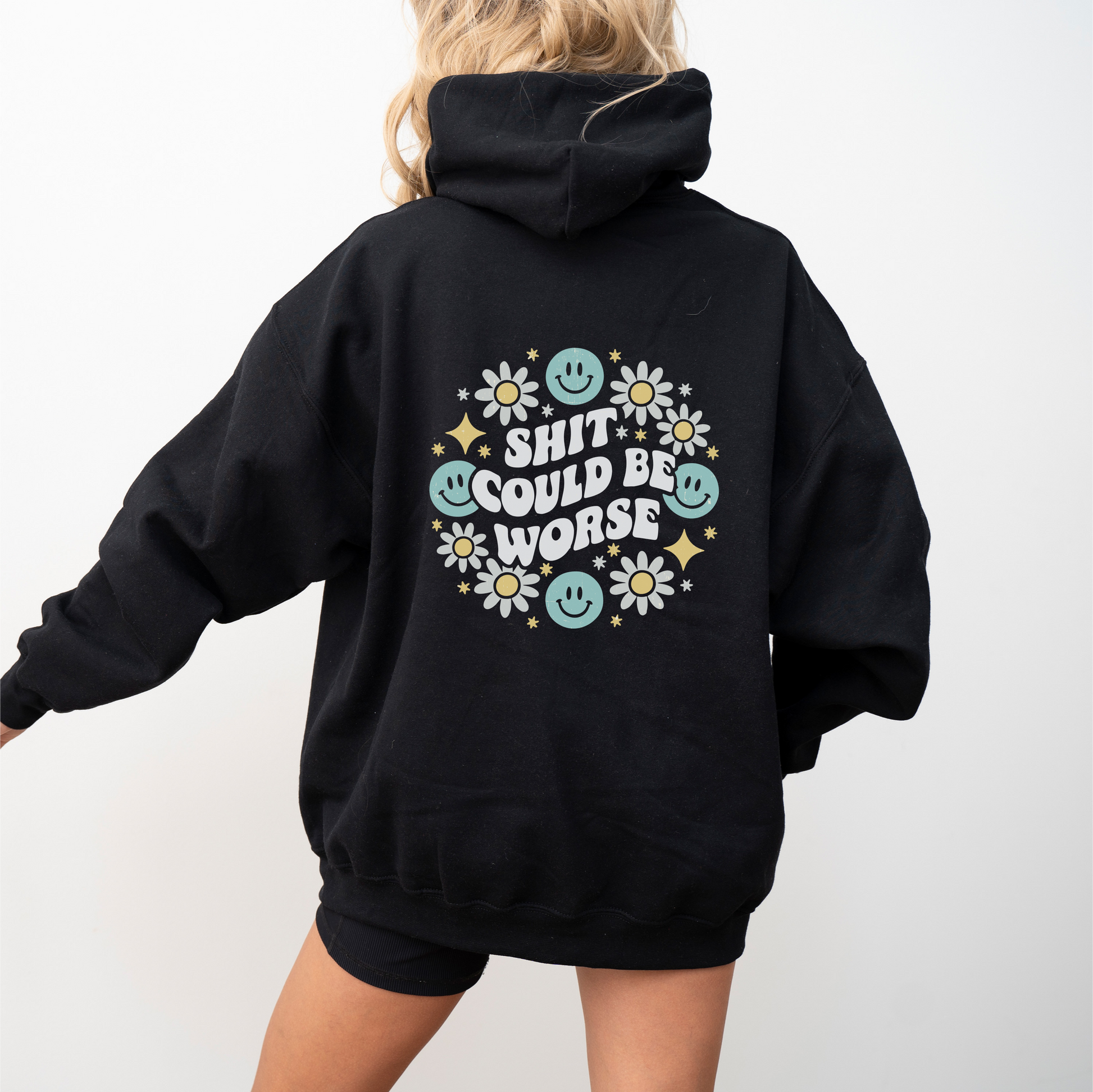 Sh*t Could Be Worse Hoodie Womens Eco Friendly Apparel Black
