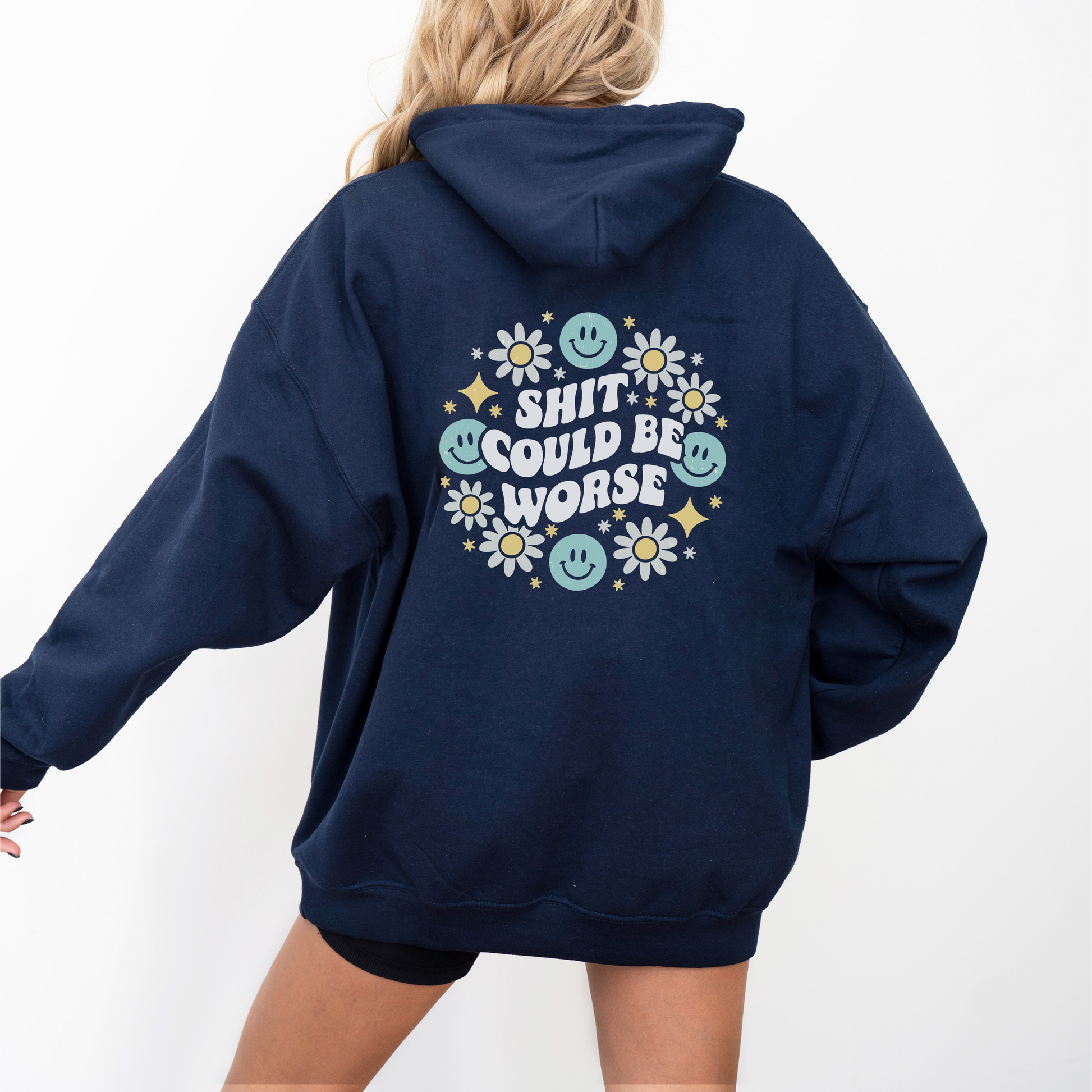 Sh*t Could Be Worse Hoodie Womens Eco Friendly Apparel Navy