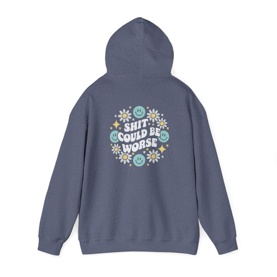 Sh*t Could Be Worse Hoodie Womens Eco Friendly Apparel Heather Navy