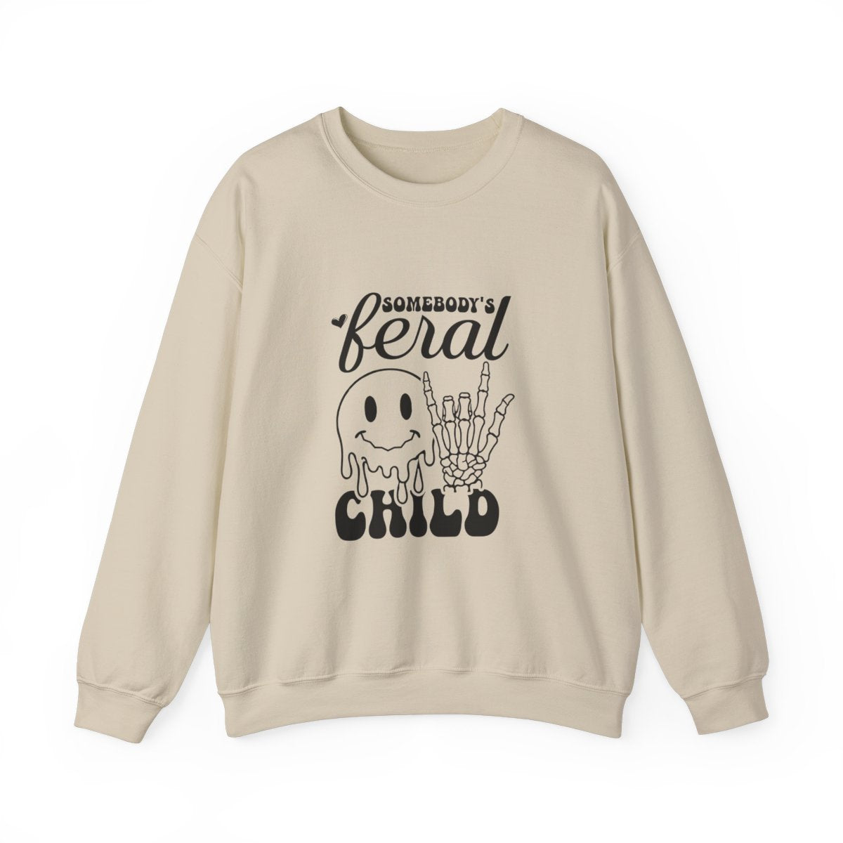 Somebody's Feral Child Crewneck Womens Eco Friendly Apparel Sand