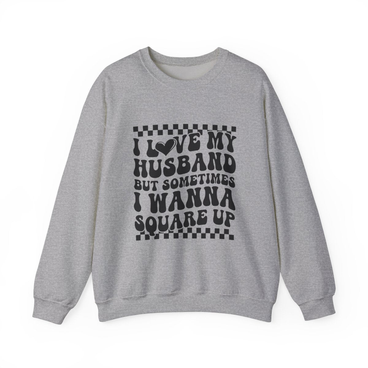 I Love My Husband Retro Crewneck Womens Eco Friendly Apparel Sport Grey