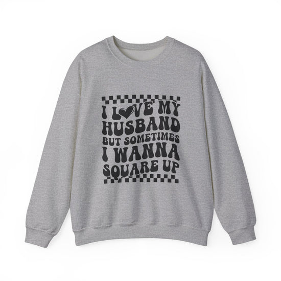 I Love My Husband Retro Crewneck Womens Eco Friendly Apparel Sport Grey