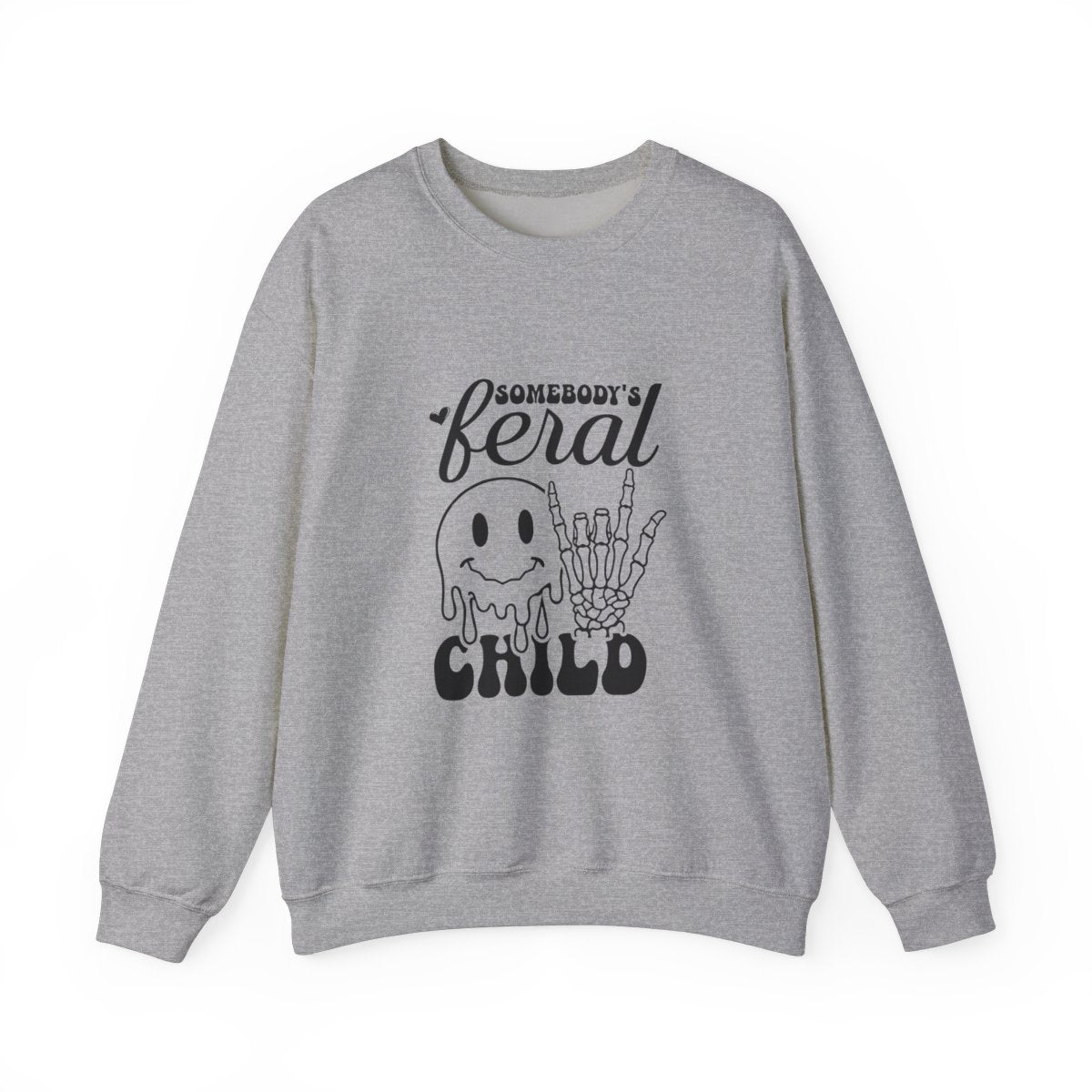 Somebody's Feral Child Crewneck Womens Eco Friendly Apparel Sport Grey