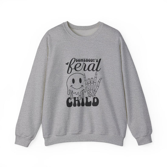 Somebody's Feral Child Crewneck Womens Eco Friendly Apparel Sport Grey